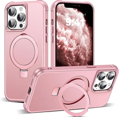 Vista 83 de SKYLMW - Funda compatible con iPhone 11 de 6.1 pulgadas, con soporte magnético invisible tipo anillo, funda translúcida de grado militar, compatible