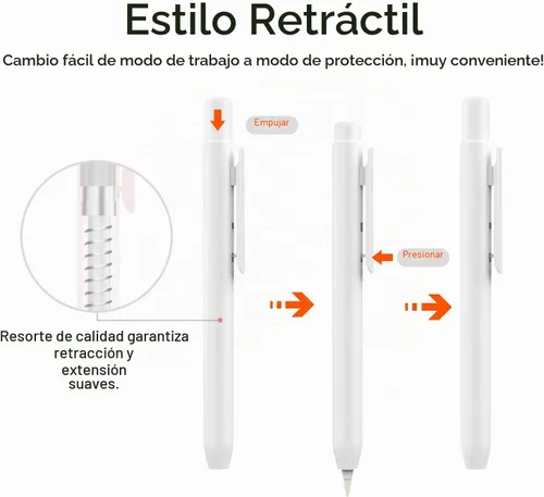 Vista 3 de MoKo Funda retráctil para Apple Pencil 1ª generación, color blanco A-blanco
