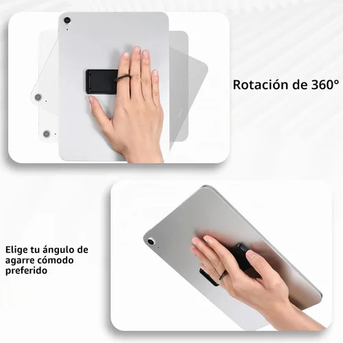 Vista 6 de Soporte universal para tableta Soporte de anillo ajustable Negro Tabletas