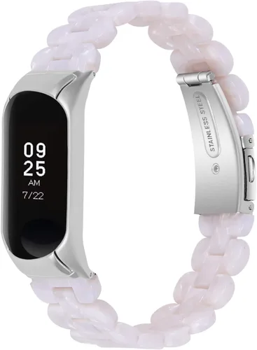Vista 8 de Mi Band 7 - Correa de resina Barcelet, correa de repuesto de 5.7 a 8.0 pulgadas, pulsera de resina ligera, doble botón, cierre plegable, compatible
