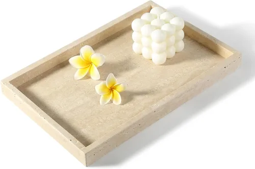 Vista 12 de Koville Bandeja de mármol natural, mesa auxiliar de 12 x 8 pulgadas, bandeja decorativa para joyas, relojes, almacenamiento de velas de perfume