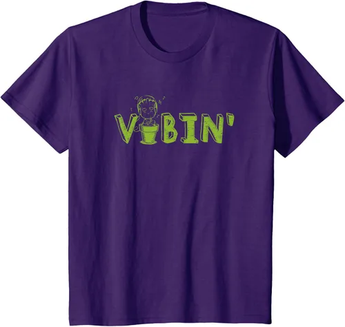Vista 58 de Marvel Groot Vibin' Headphones Guardians of the Galaxy Camiseta, Negro