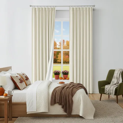 Vista 26 de Cortinas Opacas Totales con Pliegues Pellizco Gris Oscuro, Textura de Lino, Eficientes Energéticamente, Reducción de Ruido, Panel de Tratamiento