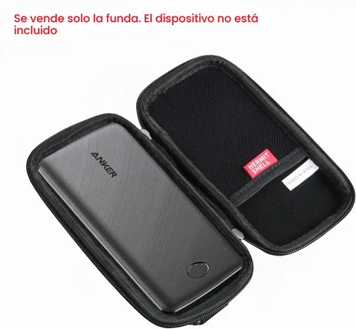 Vista 2 de Hermitshell - Estuche rígido de viaje para banco de energía Anker de 10000 mAh, cargador portátil PowerIQ USB-C, paquete de baterías A1229