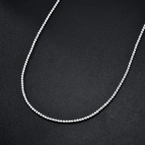 Vista 3 de CEKAMA Cadena de cuentas de plata de ley 925 para hombres y mujeres, cadena brillante de 0.118in, 18 a 26 pulgadas, joyería de regalo para Navidad