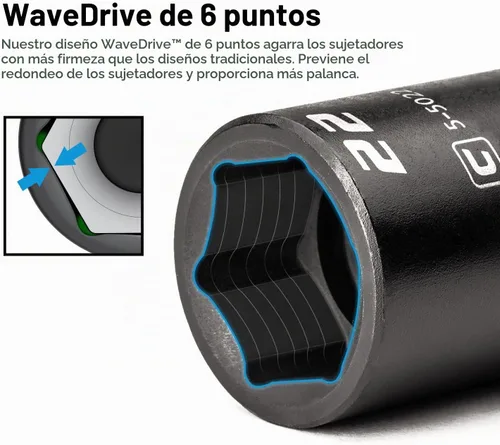 Vista 2 de Capri Tools CP55010 - Toma de impacto poco profunda de 0.394 in, accionamiento de 1/2 pulgada, 6 puntos, métrico