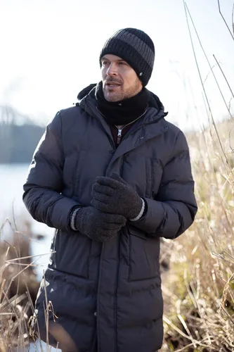 Vista 5 de Heat Holders Gorro de invierno a rayas de forro polar para hombre con aislamiento térmico cálido