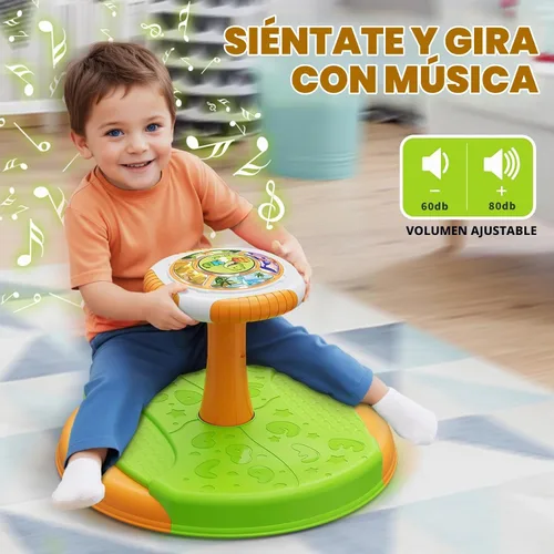 Vista 5 de HYES Juguetes de dinosaurio para sentarse y girar para niños, luces LED