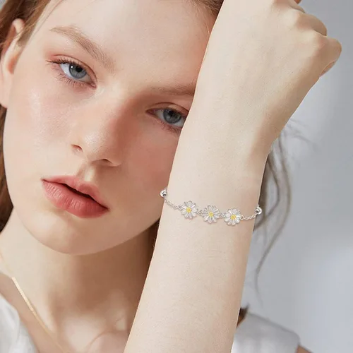 Vista 6 de Palpitate Pulseras de plata de ley 925 para mujeres y niñas, joyería de regalo de cadena ajustable