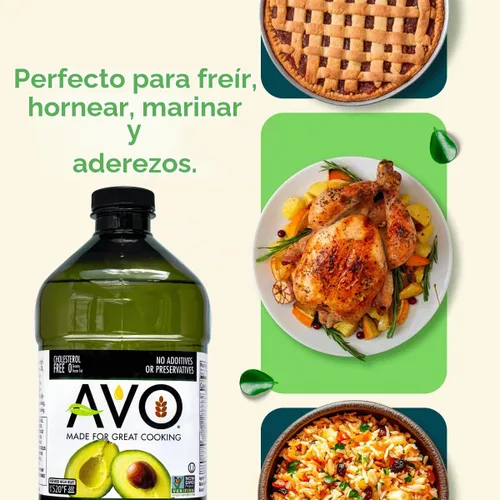 Vista 5 de Aceite de aguacate AVO 100% no transgénico, 67.6 Fl-oz, sin conservantes añadidos