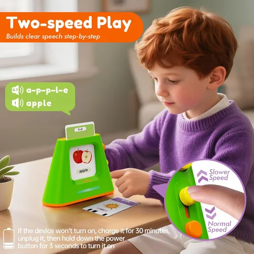 Vista 2 de Tarjetas didácticas parlantes para niños pequeños: juguetes de aprendizaje autónomos y de doble velocidad con 448 palabras visuales, juguetes