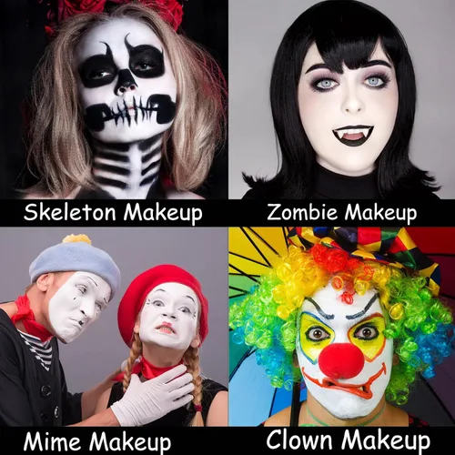 Vista 5 de MEICOLY SFX Joker - Juego de 6 piezas de maquillaje de Halloween, pintura facial blanca y negra, maquillaje clásico profesional a base de aceite