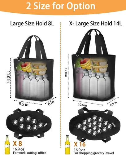 Vista 6 de GLENKEY Bolsa Térmica para Almuerzo Tote Lonchera - Bolsas Enfriadoras Grandes a Prueba de Fugas para Adultos - Lonchera Suave para Mujeres Trabajo