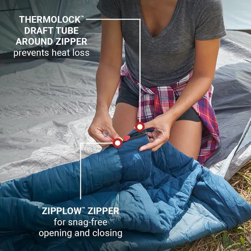 Vista 4 de Coleman Kompact - Saco de dormir, ligero para interiores y exteriores, para adultos, 20°F/30°F/40°F opciones para camping, senderismo, mochilero