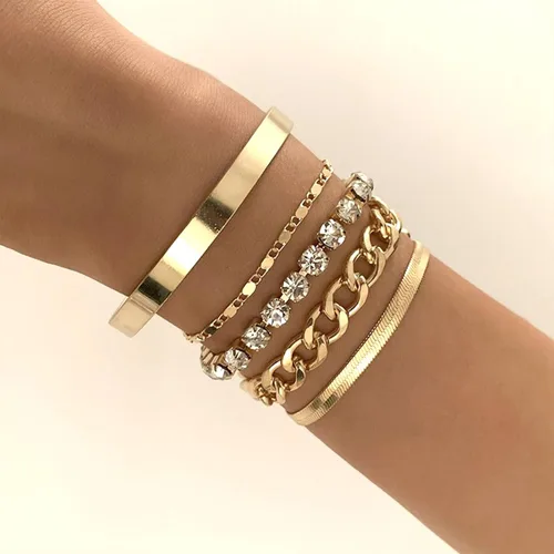 Vista 11 de Long tiantian Pulsera de oro gruesa para mujer, pulseras de oro delicadas, pulseras para mujer, pulseras apilables de eslabones de cadena