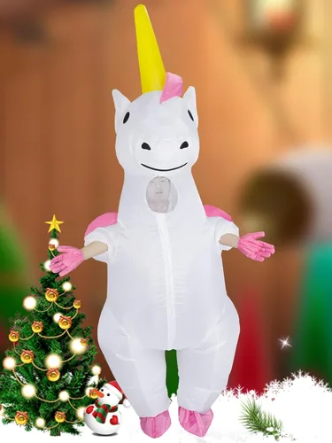 Vista 6 de Disfraz inflable de unicornio alado, tamaño adulto para Halloween