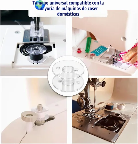 Vista 4 de 25 bobinas de plástico para Singer Heavy Duty 44S piezas de repuesto con estuche de bobina, compatible con 4411, 4423, 4452, 5511, 5523, 5532, 227