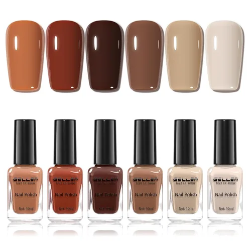 Vista 33 de GELLEN Juego de Esmalte de Uñas en 4 Colores Negro, Blanco, Gris & Base y Capa Superior, Esmalte de Uñas de Tendencia Otoño/Invierno Negro, Blanco