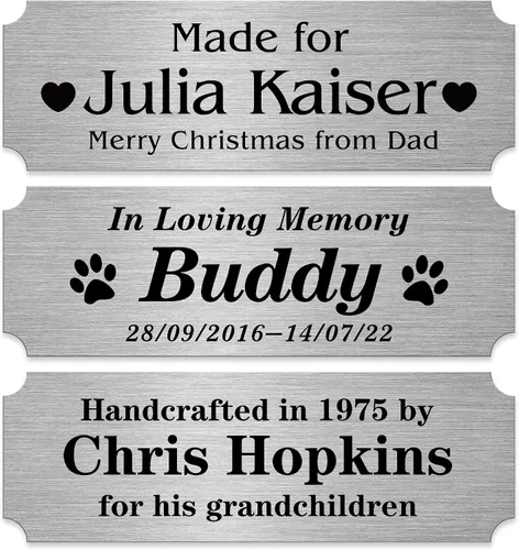 Vista 7 de Caramel Sweet Life Placas de nombre personalizadas, placa negra grabada con texto dorado, placas de trofeo grabadas, placa de nombre personalizada