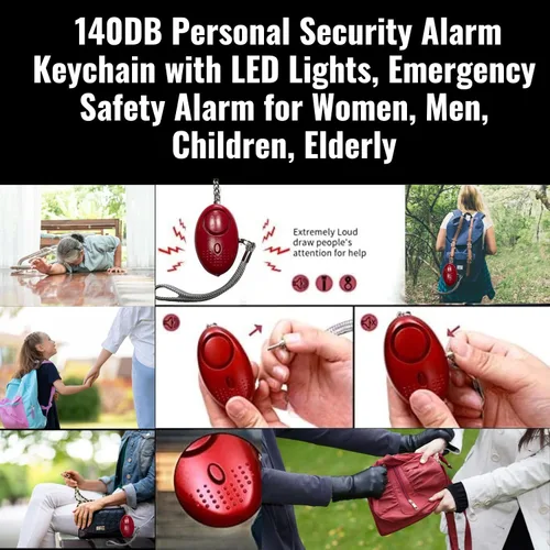 Vista 4 de ADJCF Stylish Women's Gift Set with Alarm, Beaded Wristlet, Credit Card Puller, and Travel Bottle Holder AccessoriesKit.