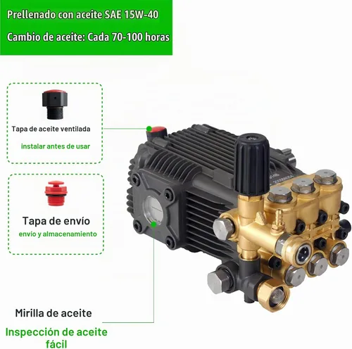 Vista 8 de CANPUMP CE 3650 S: Bomba de lavado a presión de 3600 psi a 5 gpm EE. UU. con transmisión por correa, descargable externa, eje sólido de 24 mm, bomba