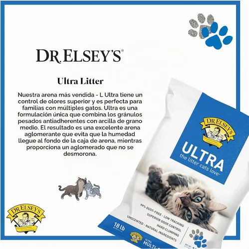 Vista 3 de Dr. Elsey's Ultra Arena aglutinante sin perfume para gatos de arcilla en saco de 18 libras