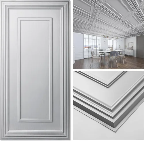 Vista 13 de Art3d Azulejos de techo de PVC, hoja de plástico de 2 x 2 pies en blanco (paquete de 12)