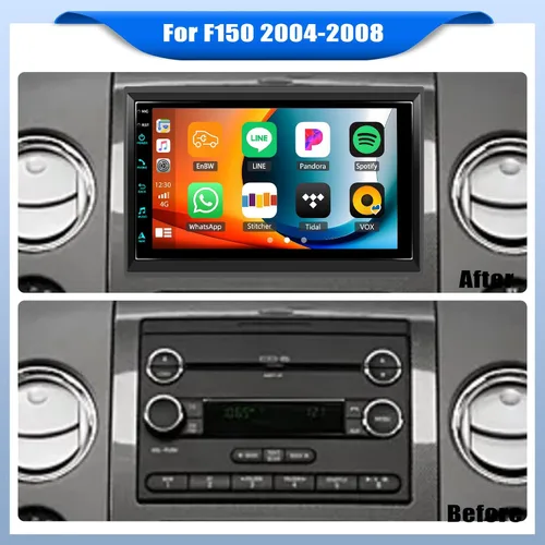 Vista 7 de [2+64G] Android 15 Radio de coche estéreo para Ford F150/F250/F350 2004-2014 con Carplay inalámbrico, pantalla táctil de 7 pulgadas estéreo