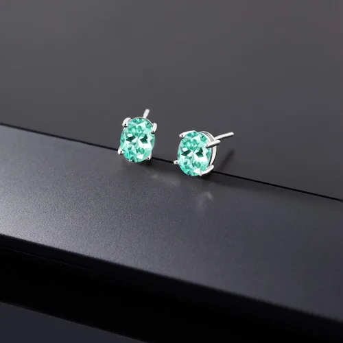 Vista 49 de Gem Stone King Aretes de oro de 14 quilates con piedra natal ovalada de 0.315 x 0.236 in Aretes de oro para mujer