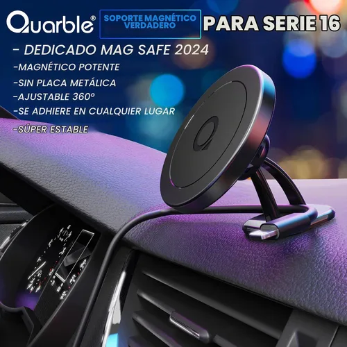 Vista 2 de Compatible con Mag Safe Car Mount Dashboard Magnetic 360° Soporte de teléfono ajustable de goma suave frontal compatible con iPhone