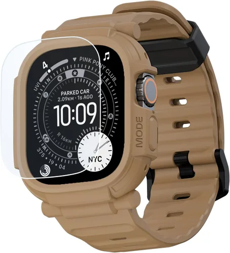 Vista 9 de elkson Quattro Pro Series - Funda resistente para Apple Watch Ultra 3/2/1 de 1.929 in con protector de pantalla de vidrio templado, resistente