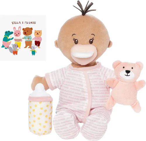 Vista 2 de Muñeca suave de hora de dormir de Manhattan Toy Wee Baby Stella, beige de 12 pulgadas.
