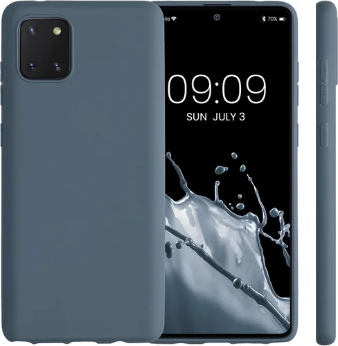 Vista 4 de kwmobile Funda compatible con Samsung Galaxy Note 10 Lite - Funda protectora de silicona TPU suave y delgada - Pizarra oscura Dark Slate