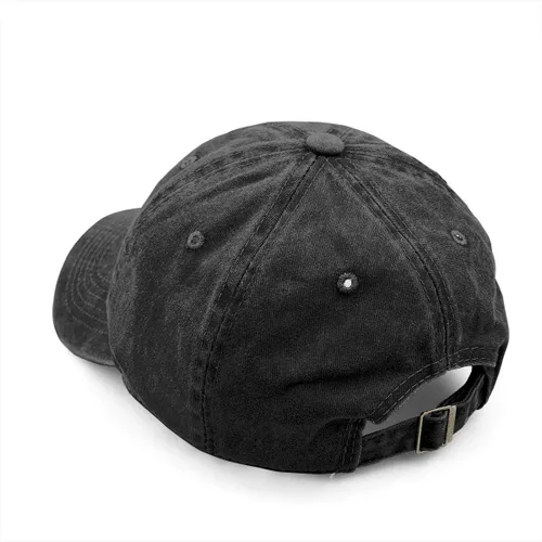 Vista 2 de Gorra de béisbol unisex de algodón teñido lavado ajustable para papá