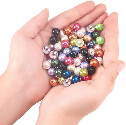 Vista 3 de PH PandaHall - Juego de cuentas redondas de cristal para hacer joyas, 10mm