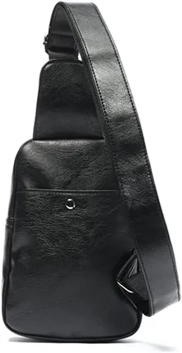 Vista 4 de Los hombres Mini Sling Bag Nylon Watherproof Desequilibrio Pequeño Pecho Hombro Bolsas Casual Crossbody Bolso, Negro