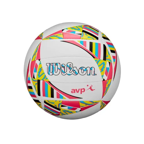 Vista 2 de Balón de Voley Playa Wilson Avp Movement Vb New Amarillo Blanco Rose TPU