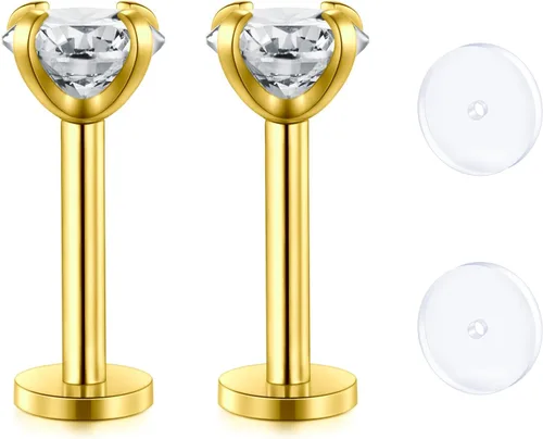 Vista 28 de D.Bella Retenedores de piercing transparentes de 16G para cartílago flexible para hélix, daith, rook, tragus, retenedor de aretes Bioflex, nariz