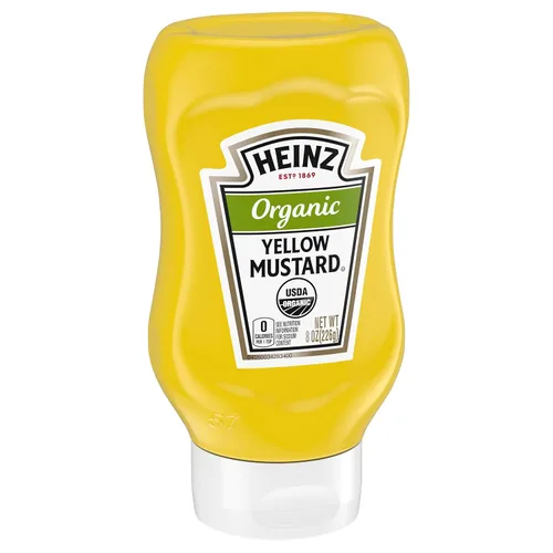 Vista 5 de Heinz Mostaza amarilla orgánica (botella de 227 g)