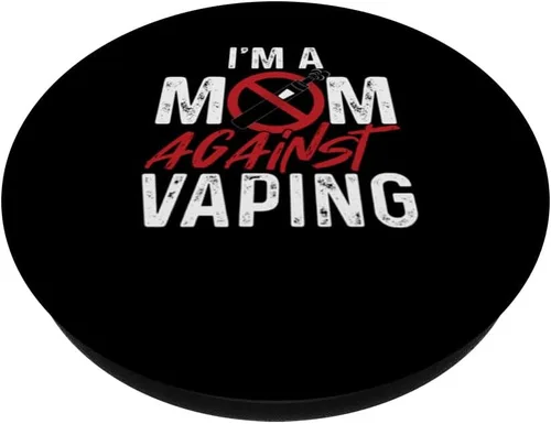 Vista 2 de Soy una mamá contra el vapeo Cigarrillo electrónico Vape Vaper PopSockets intercambiables PopGrip