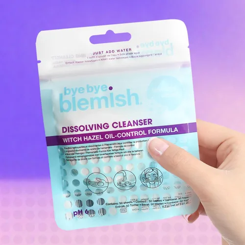 Vista 7 de Bye Bye Blemish Hojas limpiadoras disolventes – Lavado facial con control de aceite de hamamelis, jabón de papel facial activado por agua para piel