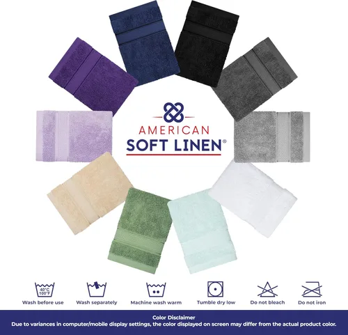Vista 7 de American Soft Linen - Juego de toallas de mano Salem, 4 unidades de lujo de 600 GSM, 100 % algodón para baño, toallas de 13 x 13 pulgadas de mano