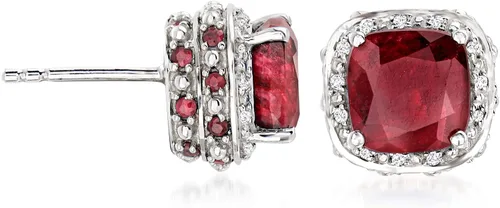 Vista 3 de Ross-Simons Gemstone and .10 ct. t.w. White Topaz Stud Earrings in Sterling Silver