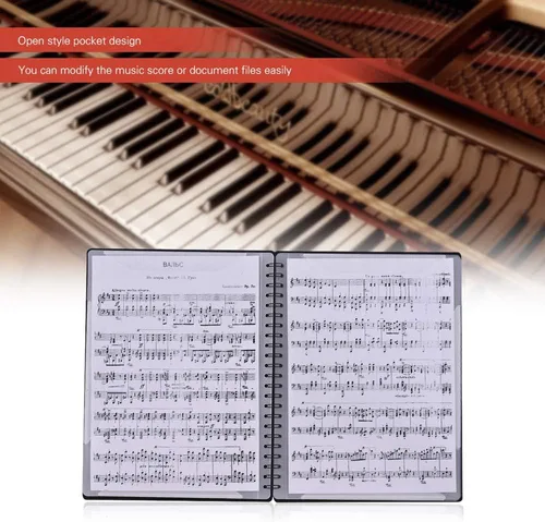Vista 5 de Archivo de partituras de música, carpeta de almacenamiento de papel, carpeta de espectro de cambio creativo A4, tamaño carta, carpeta de partituras