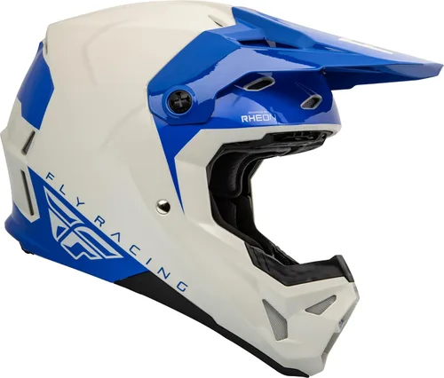 Vista 4 de Fly Racing, Formula CP - Casco de motocicleta para adulto (gris/azul, talla XXL)