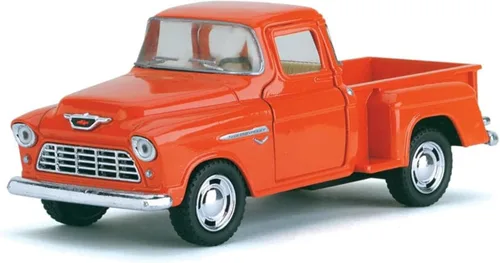 Vista 5 de Juego de 4 modelos escala de camioneta Chevy Stepside, escala 1/32, autos de acción de retroceso