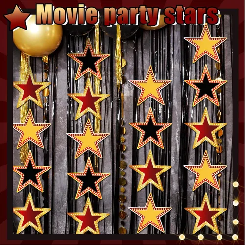 Vista 6 de Geosar - Recortes de cartón con diseño de estrella de película, decoración