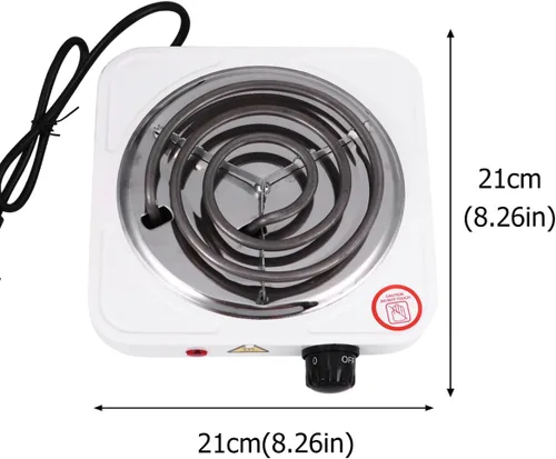 Vista 2 de Estufa eléctrica portátil de un solo quemador con control de temperatura ajustable, placa de calefacción de bobina eficiente, placa de calefacción