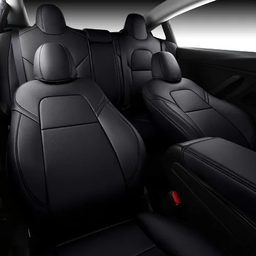 Vista 13 de Funda INCH EMPIRE para asiento de coche, ajuste personalizado para Tesla Model 3, protector de cojín de asiento de cuero sintético para 2017 2018