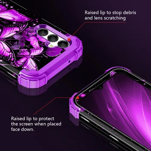 Vista 4 de Rancase Compatible con Galaxy A16 5G Funda, Protección Resistente a los Golpes de Tres Capas de Servicio Pesado Parachoques de Plástico Duro + Funda